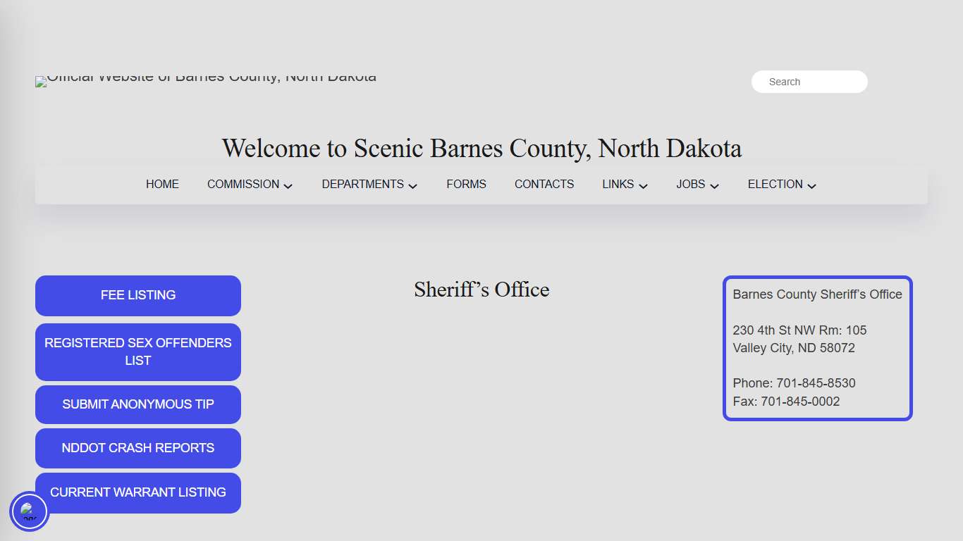 Sheriff's Office - Official Website of Barnes County, North Dakota